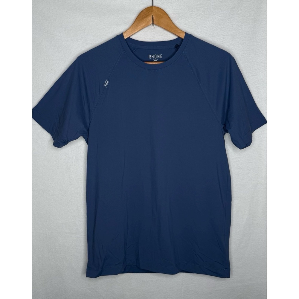 Rhone Reign Tech Performance Tee Blue Athletic Training Gym‎ Shirt Men S Gym EUC